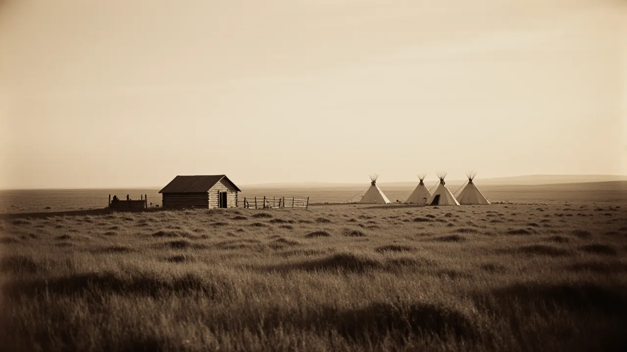 The Great Plains at dawn, evoking the Fort Laramie treaty era